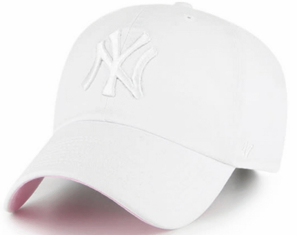 NY Yankees Clean Up Ballpark Adjustable Cap - Double White Dad Hat