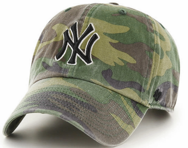 NY Yankees Clean Up Adjustable Cap - Camo Black NY Dad Hat