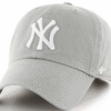 NY Yankees Clean Up Adjustable Cap - Grey Dad Hat