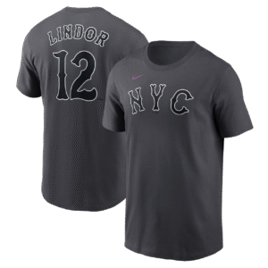 Francisco Lindor City Connect T-Shirt - Graphite NY Mets Adult T-Shirt