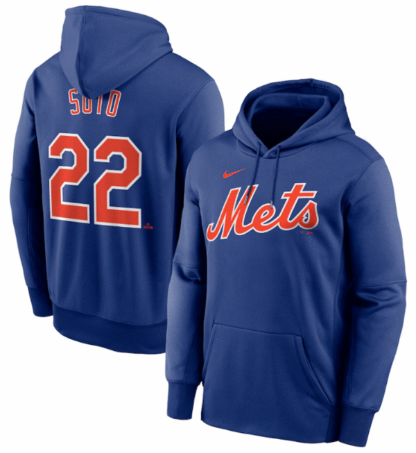 Juan Soto Hooded Sweatshirt - Blue NY Mets Adult Pullover Hoody