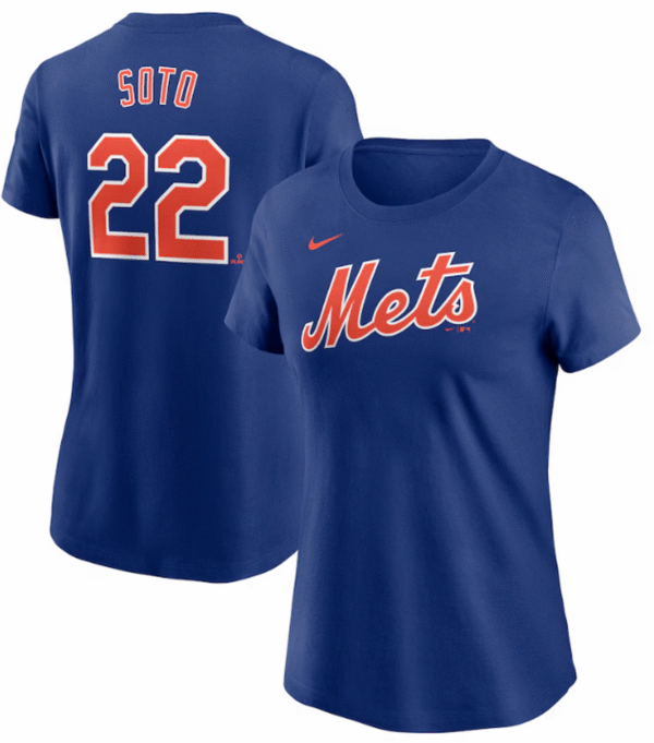 Juan Soto Ladies T-Shirt - Blue NY Mets Womens Fuse T-Shirt