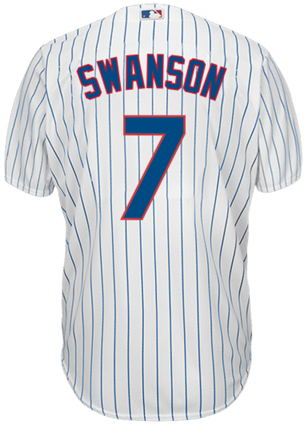 Dansby Swanson Jersey - Chicago Cubs Replica Adult Home Jersey - Image 2