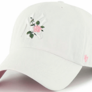 NY Yankees Clean Up Adjustable Cap - White with Rose
