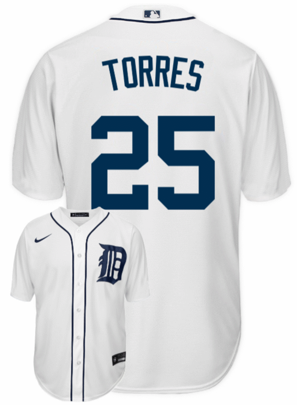 Gleyber Torres Youth Jersey - Detroit Tigers Replica Kids Home Jersey
