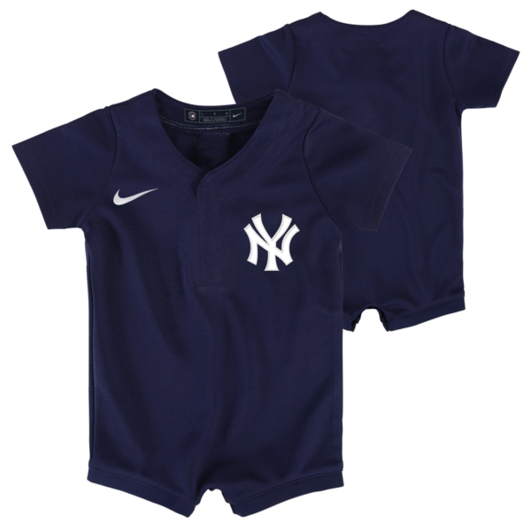 Yankees Baby Navy Cool Base Jersey Romper - Image 2