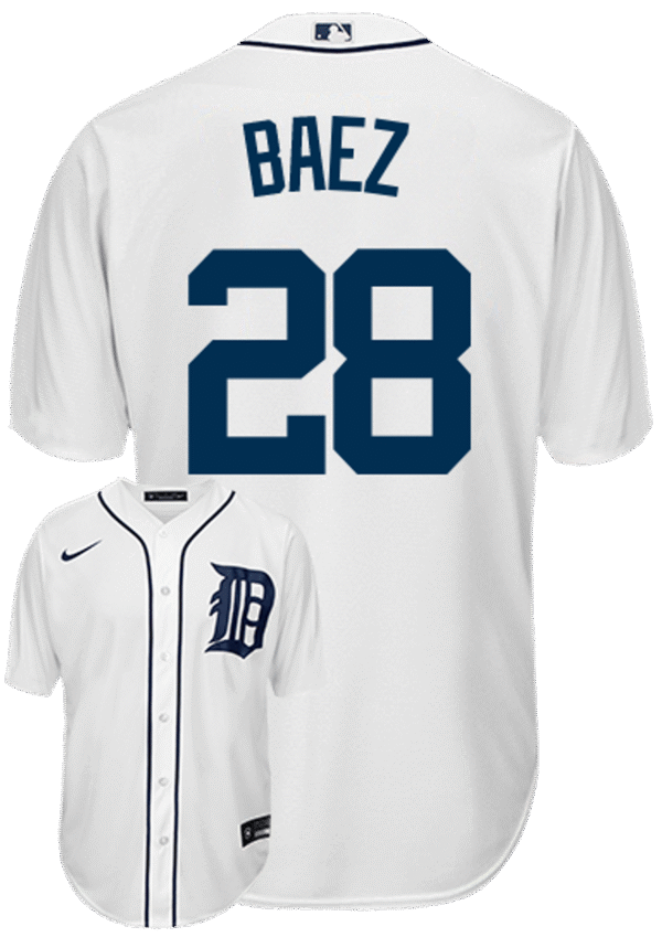 Javier Baez Youth Jersey - Detroit Tigers Replica Kids Home Jersey