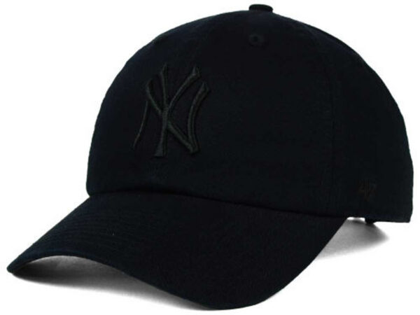 NY Yankees Clean Up Adjustable Cap - Double Black Dad Hat - Image 2