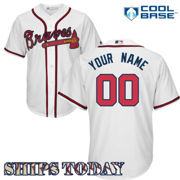Atlanta Braves Replica Personalized Youth Home Jersey - Image 4