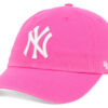 NY Yankees Clean Up Adjustable Cap - Hot Pink Dad Hat