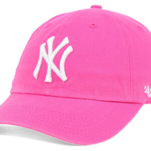 NY Yankees Clean Up Adjustable Cap - Hot Pink Dad Hat