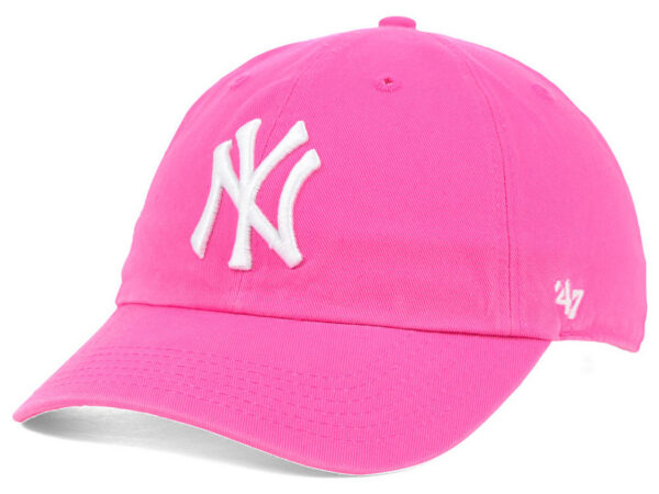 NY Yankees Clean Up Adjustable Cap - Hot Pink Dad Hat