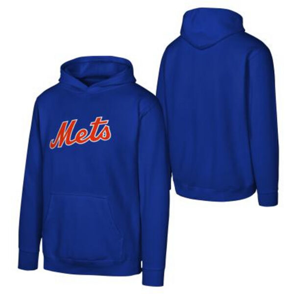 NY Mets Kids Hooded Sweatshirt - Royal - Image 2