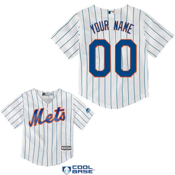 NY Mets Replica Personalized Baby Home Jersey - Image 2