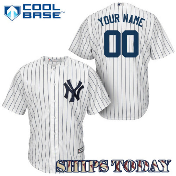 NY Yankees Replica Personalized Youth Home Jersey - Image 6