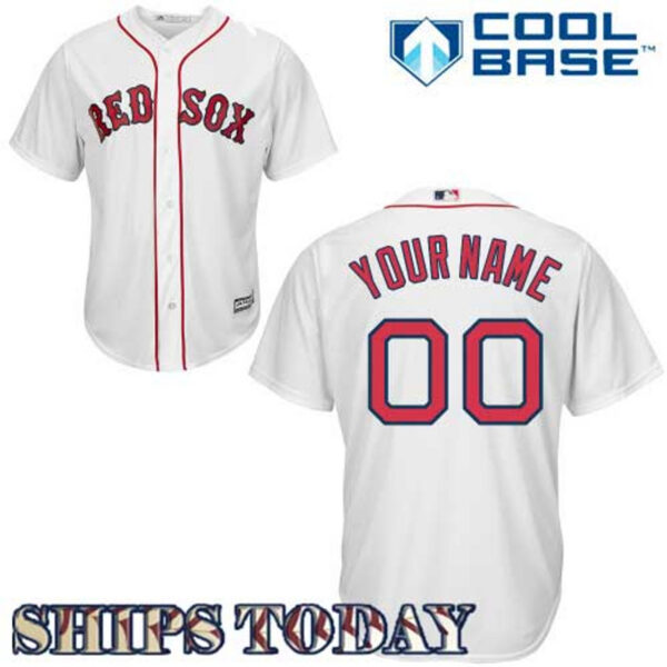 Boston Red Sox Replica Personalized Youth Home Jersey - Image 4